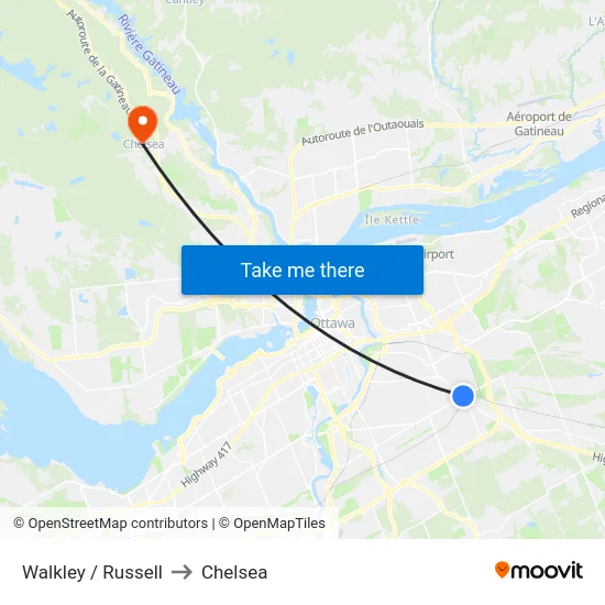 Walkley / Russell to Chelsea map