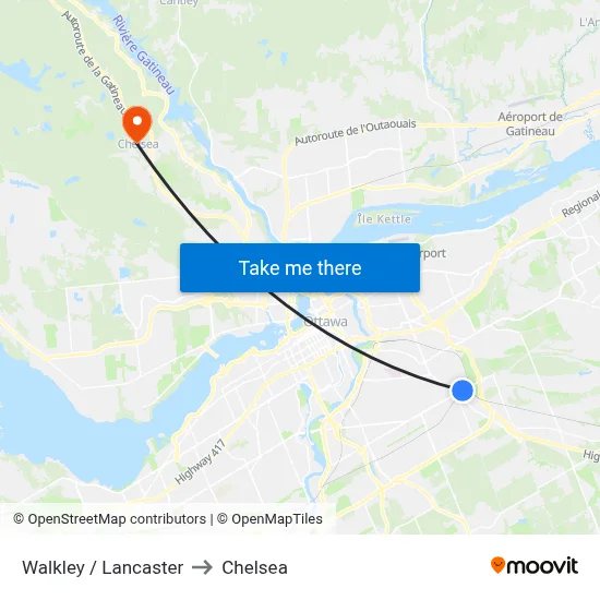Walkley / Lancaster to Chelsea map