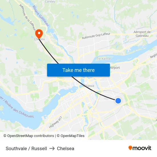Southvale / Russell to Chelsea map