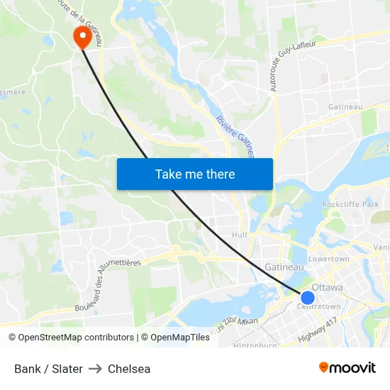 Bank / Slater to Chelsea map