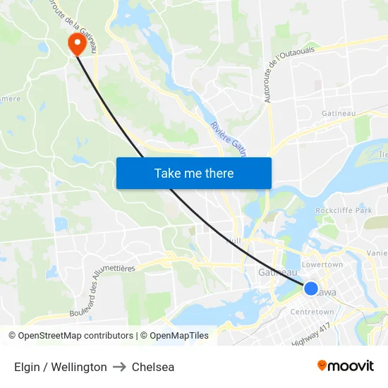 Elgin / Wellington to Chelsea map