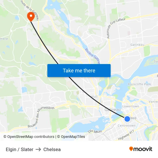 Elgin / Slater to Chelsea map