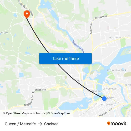 Queen / Metcalfe to Chelsea map