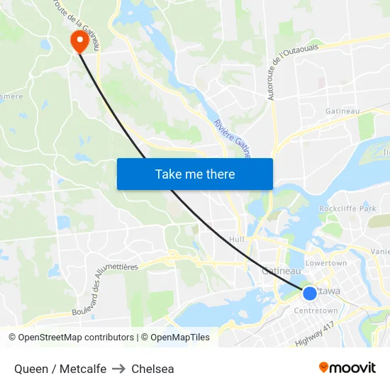 Queen / Metcalfe to Chelsea map