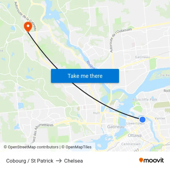 Cobourg / St Patrick to Chelsea map