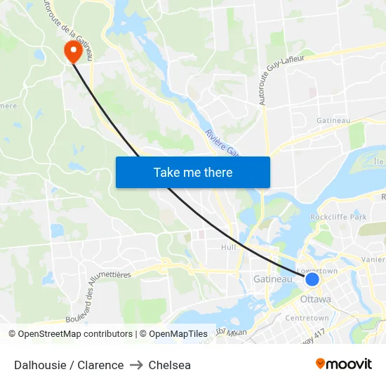 Dalhousie / Clarence to Chelsea map