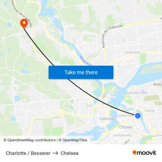 Charlotte / Besserer to Chelsea map