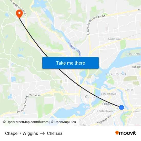 Chapel / Wiggins to Chelsea map