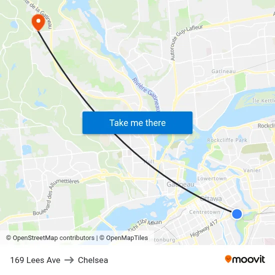 169 Lees Ave to Chelsea map
