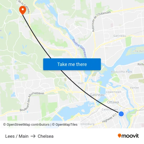 Lees / Main to Chelsea map