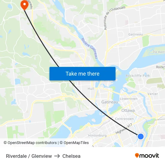 Riverdale / Glenview to Chelsea map