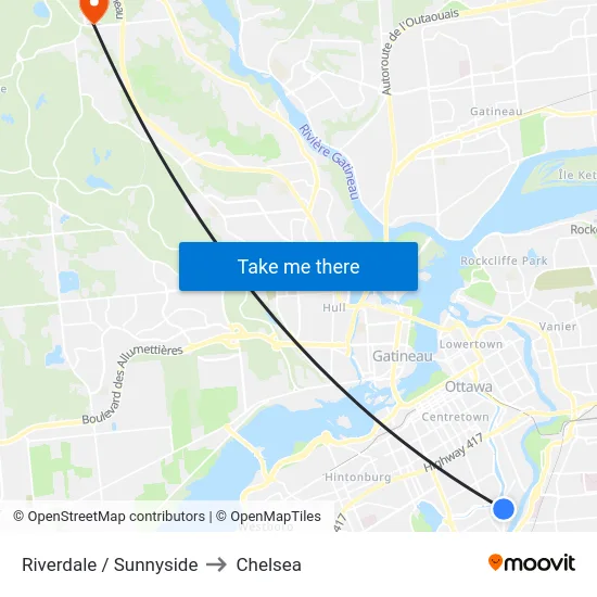 Riverdale / Sunnyside to Chelsea map