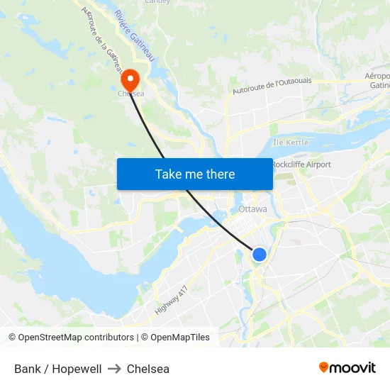 Bank / Hopewell to Chelsea map