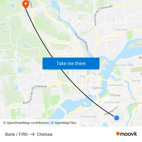 Bank / Fifth to Chelsea map