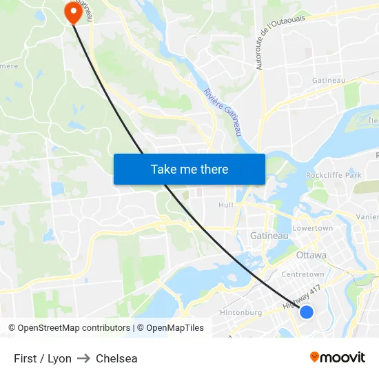 First / Lyon to Chelsea map