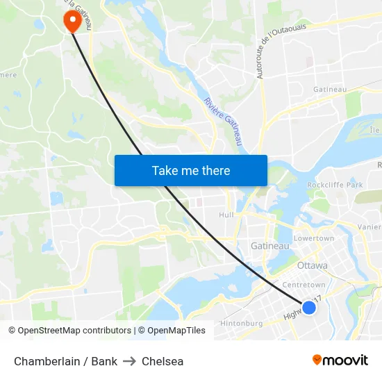 Chamberlain / Bank to Chelsea map