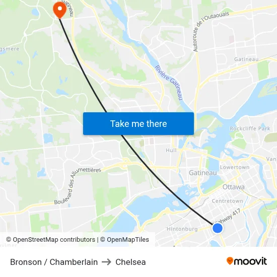 Bronson / Chamberlain to Chelsea map