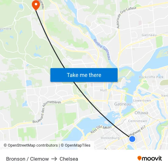 Bronson / Clemow to Chelsea map