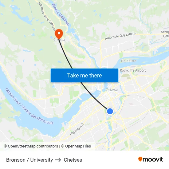 Bronson / University to Chelsea map