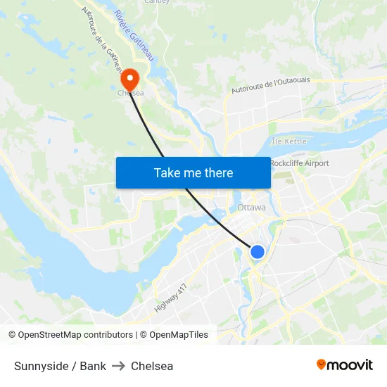 Sunnyside / Bank to Chelsea map