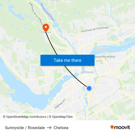 Sunnyside / Rosedale to Chelsea map