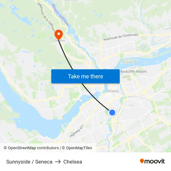 Sunnyside / Seneca to Chelsea map