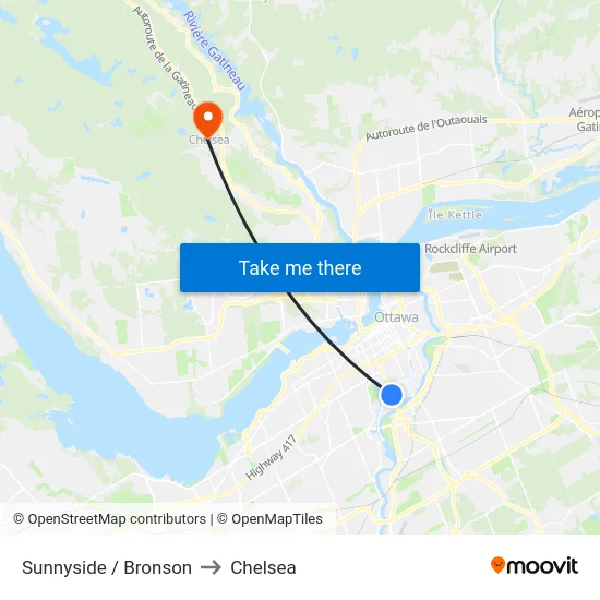 Sunnyside / Bronson to Chelsea map