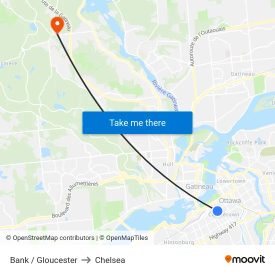 Bank / Gloucester to Chelsea map