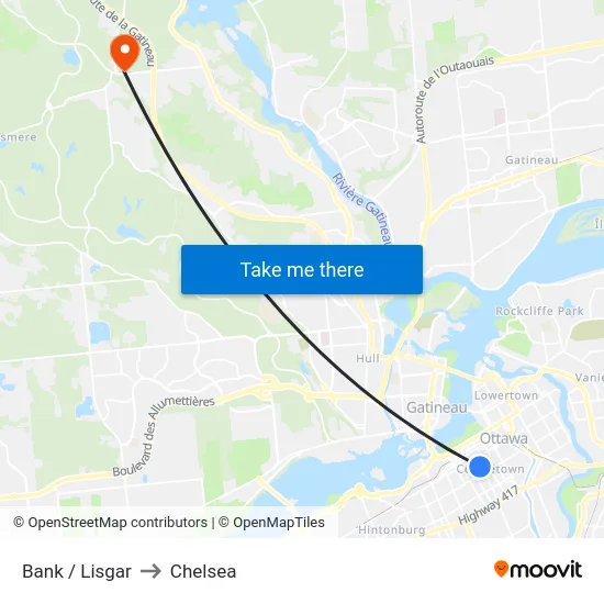 Bank / Lisgar to Chelsea map
