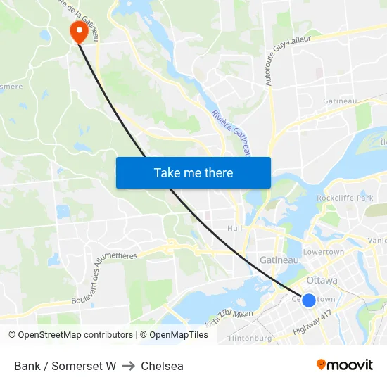 Bank / Somerset W to Chelsea map