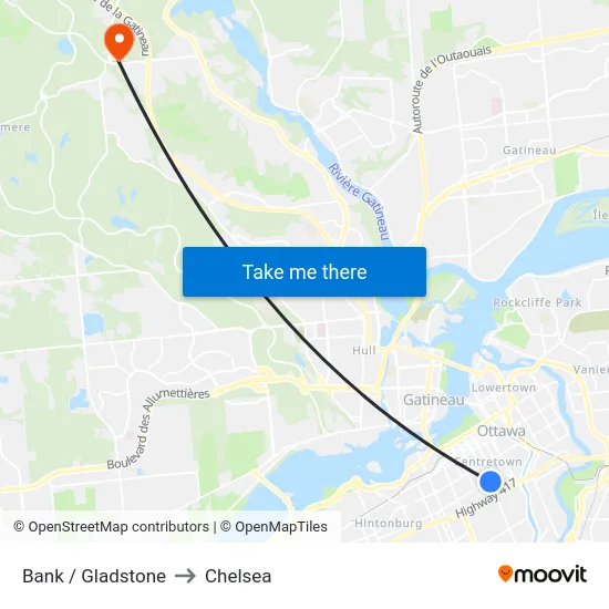 Bank / Gladstone to Chelsea map