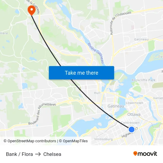 Bank / Flora to Chelsea map