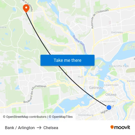 Bank / Arlington to Chelsea map