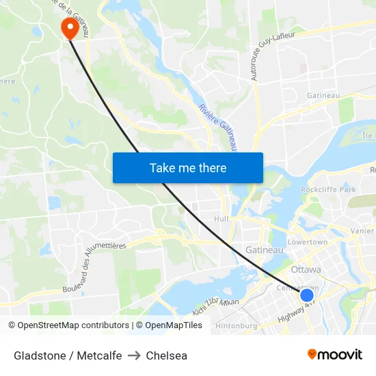 Gladstone / Metcalfe to Chelsea map