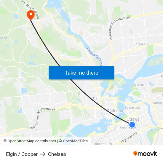 Elgin / Cooper to Chelsea map
