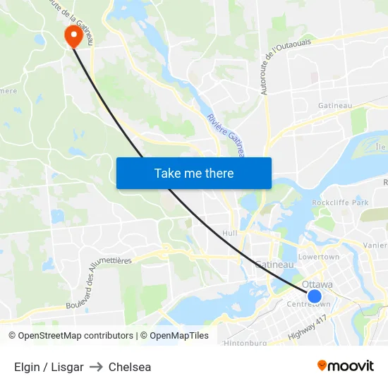 Elgin / Lisgar to Chelsea map