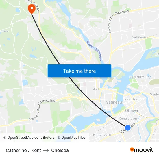 Catherine / Kent to Chelsea map