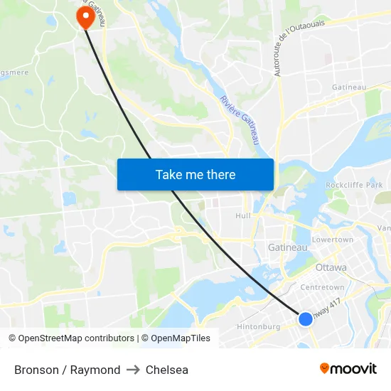Bronson / Raymond to Chelsea map