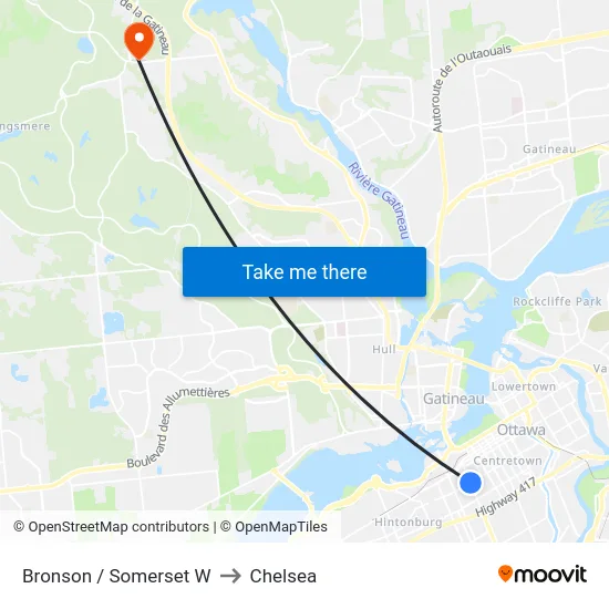 Bronson / Somerset W to Chelsea map