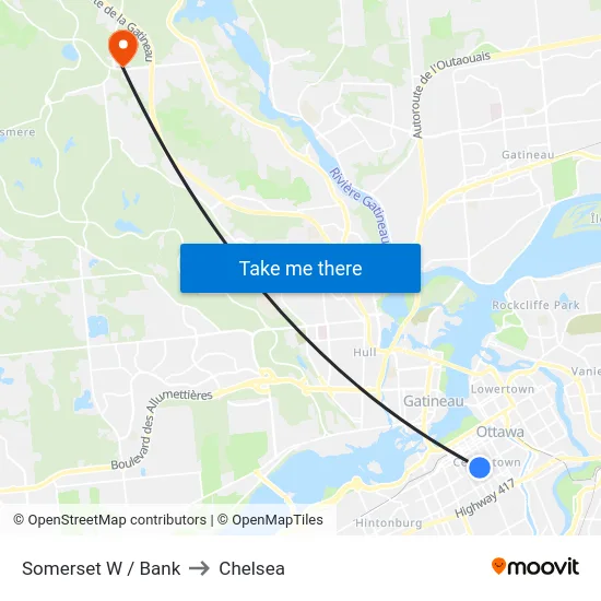 Somerset W / Bank to Chelsea map