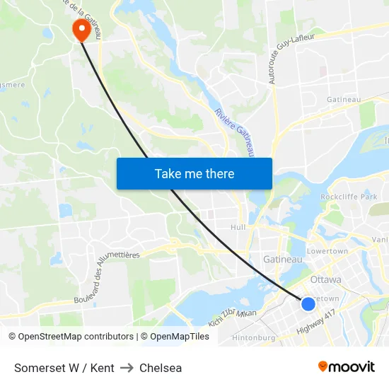 Somerset W / Kent to Chelsea map