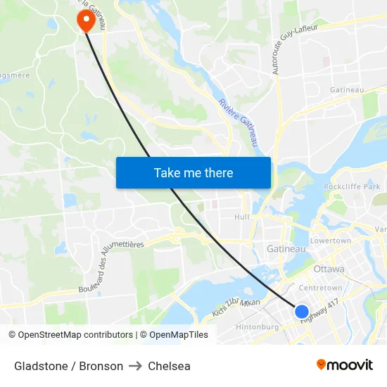 Gladstone / Bronson to Chelsea map