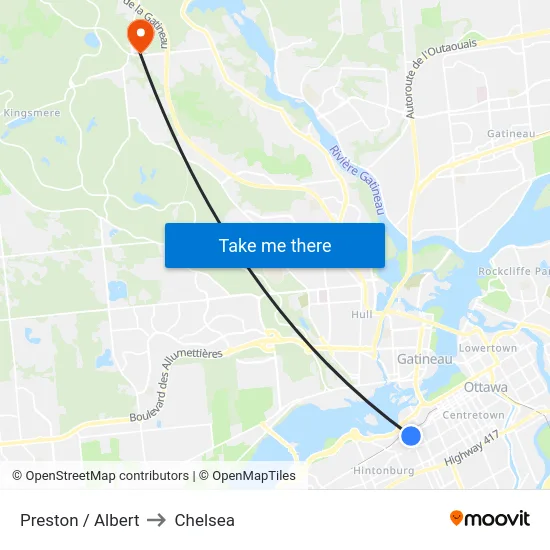 Preston / Albert to Chelsea map