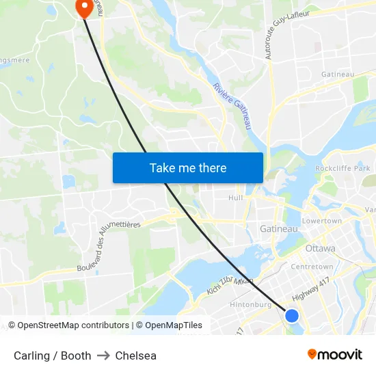 Carling / Booth to Chelsea map