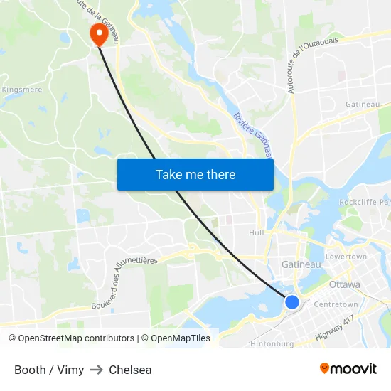 Booth / Vimy to Chelsea map