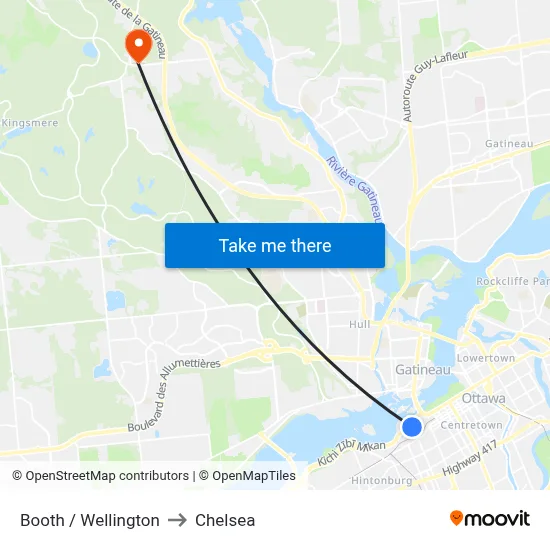 Booth / Wellington to Chelsea map