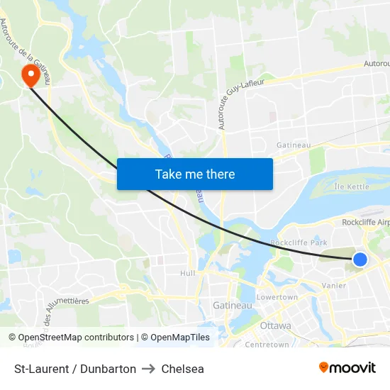 St-Laurent / Dunbarton to Chelsea map
