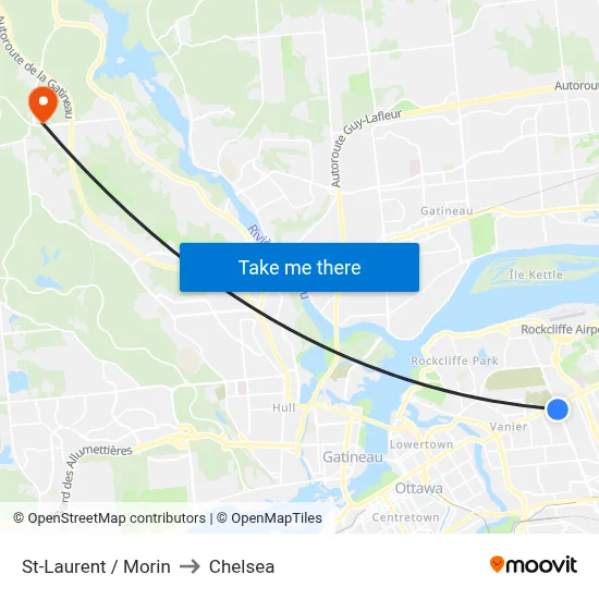 St-Laurent / Morin to Chelsea map