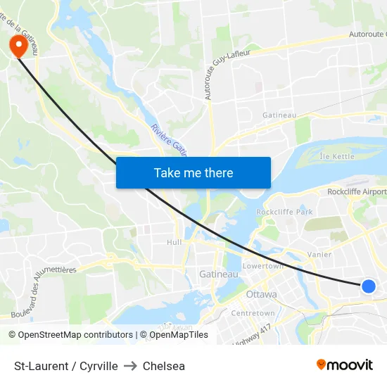 St-Laurent / Cyrville to Chelsea map