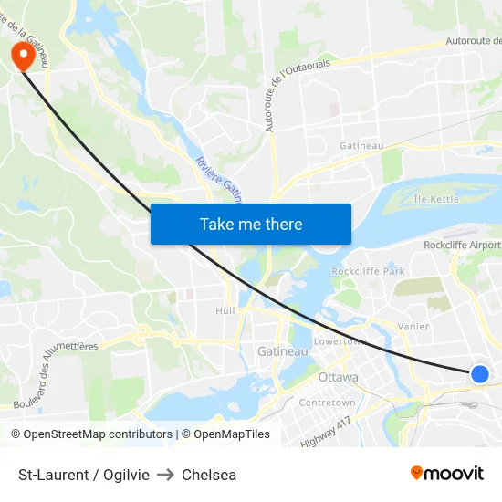St-Laurent / Ogilvie to Chelsea map